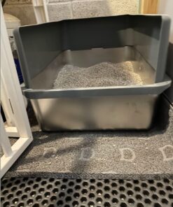 iPrimio Large Cat Litter Trapper Mat with Exclusive Urine/Waterproof Layer - Cat Litter Mat - Larger Holes with Urine Puppy Pad Option for Messy Cats - Soft on Paws and Light - 30" x 23" (Black Color) 30x23 - Black 42 71m0NEi8oeL