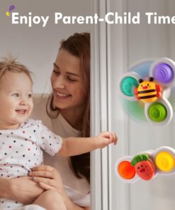 3PCS ALASOU Pop up Suction Cup Spinner Toys for Baby Christmas Stocking Stuffers Gifts|Novelty Spinning Tops Bath Toys for Kids Ages 1-3|Sensory Toys for Toddlers 1-3 Year Old Boy Birthday Gift Carrot 20 71m11m1fUeL