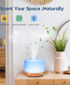 YIKUBEE Diffuser, Essential Oil Diffuser, 500ml Humidifier, Diffusers for Home, Aromatherapy Diffuser with Remote Control, Diffusers for Essential Oils Large Room Yellow-no Oil 30 71m1FxTpAcL