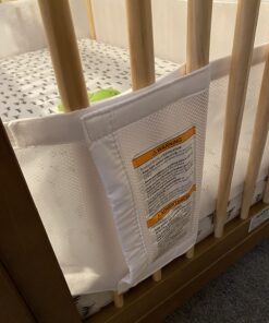BreathableBaby Breathable Mesh Liner for Full-Size Cribs, Classic 3mm Mesh, White (Size 4FS Covers 3 or 4 Sides) 36 71m1plumSnL
