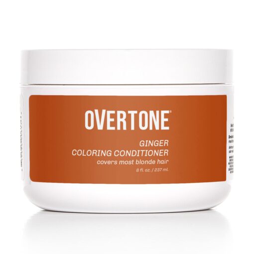 oVertone Haircare Semi-Permanent Color Depositing Conditioner with Shea Butter & Coconut Oil, Ginger, Cruelty-Free, 8 oz