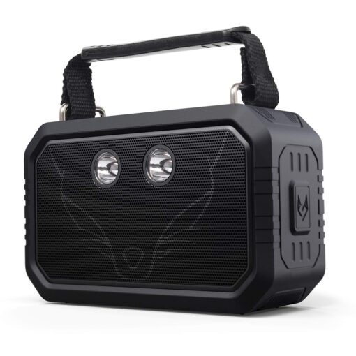 DOSS Bluetooth Speaker, Traveler Wireless Bluetooth Speaker with 20W Stereo Sound and Bold Bass, IPX6 Waterproof, Wireless Pairing, 12H Playtime, 5 Light Modes, Portable Speaker for Outdoor-Black Black