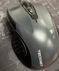 TECKNET USB Wired Mouse, 6-Button Corded Mouse with 2 Adjustable DPI, Optical Computer Mouse with Ergonomic Design and 5FT Cord for Laptop, Chromebook, PC, Desktop, Mac, Notebook-Gray GRAY 35 71m2hbpef6L