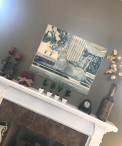 MyGift Set of 4 Decorative Artificial Sculpted Topiary Hedge Planter with Lettering That Spell Love in White Ceramic Pots 30 71m2vNbtnCL