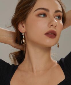 Baroque Pearl Drop 14K Gold Statement Dangle Earrings for Women Modern Irregular Pearl 18 71m3 pjGItL