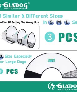 Alternative view of GLADOG Soft Dog Cone Collar, 3 PCS (XL is Only 1 PCS) Flexible Plastic Cone for Dogs After Surgery, Dog Recovery Collar, Adjustable E-Collar for Large/Medium/Small Dogs Cat, Comfy Elizabethan Collar L（Large Dog）