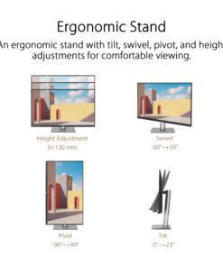 ASUS ProArt Display 27” 4K HDR Professional Monitor (PA279CRV) - IPS, UHD (3840 x 2160), 99% DCI-P3/Adobe RGB, ΔE < 2, Calman Verified, USB-C PD 96W, DisplayPort, Daisy-Chain, Height Adjustable 27 71m3Zf91WoL