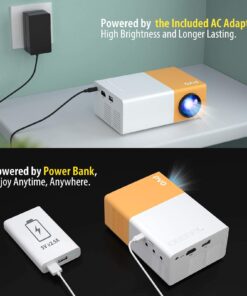 Mini Projector, PVO Portable Projector for Cartoon, Kids Gift, Outdoor Movie Projector, LED Pico Video Projector for Home Theater Movie Projector with HDMI USB Interfaces and Remote Control projector YG300Pro 24 71m4TvdeSIL