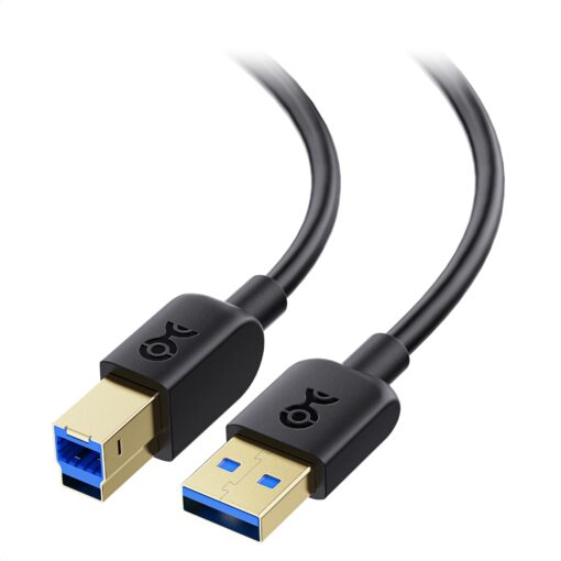 Cable Matters 2-Pack USB 3.0 Cable (USB 3 Cable, USB 3.0 A to B Cable) in Black 6 ft 6 Feet