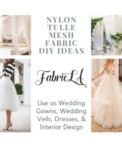 FabricLA 100% Nylon Tulle Mesh Fabric - Wedding Tulle Veil Fabric - 108" Wide (270 CM) Tulle Fabric Bolt of 50 Yard - Use as Wedding Gowns, Wedding Veils, Dresses, & Interior Design - White Tulle Roll 9 71m4vlY1qPL