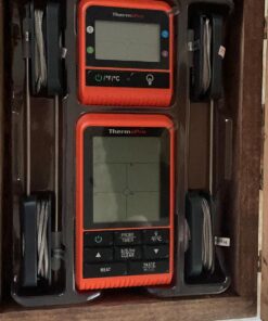 ThermoPro TP829 Wireless LCD Meat Thermometer for Grilling and Smoking, 1000FT Grill Thermometer for Outside Grill with 4 Meat Probes, BBQ Thermometer for Smoker Oven Cooking Beef Turkey Four Probes 43 71m5njD0dOL