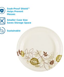 Dixie 8.5" Medium-Weight Paper Plates by GP PRO (Georgia-Pacific); Pathways; UX9WS; 500 Count (125 Plates Per Pack; 4 Packs Per Case) Pathways Design 8.5 in 14 71m5pyVosAS
