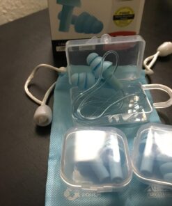 ANBOW Soft Ear Plugs for Sleeping Noise Cancelling. Ear Plugs for Swimming, Concerts, Travel, Work, Snoring & Concentration. Reusable Silicone Earplugs with Adjustable Size. 3 Pairs + Travel Pouch Light Blue 32 71m68UCGt1L