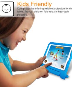 Alternative view of Fintie Case for iPad 6th Generation 2018 / iPad 5th Generation 2017 / iPad Air 2 / iPad Air (9.7 Inch) - Kiddie Series Light Weight Shock Proof Convertible Handle Stand Cover Kids Friendly, Blue