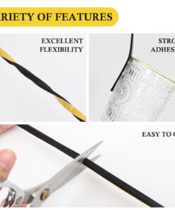 Fowong Foam Tape Weather Strip 3 Rolls, 1/4" W X 1/8" T X 16' L, Self-Adhesive Thin Size Foam Tape High Density Thin Insulation Rubber Strip, 3 Rolls X 16 Ft, Black 1/4inch * 1/8inch 9 71m6qU amZL