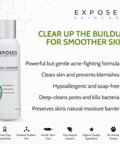 Exposed Skin Care Acne Facial Cleanser - Gentle Face Wash with Salicylic Acid for Acne Prone Skin - Pore Clarifying Acne Treatment for All Ages, Skin Types 11 71m6sOP8ErL