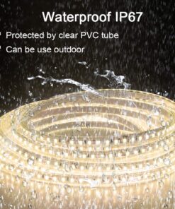 ALITOVE LED Strip Lights Warm White Waterproof 32.8ft 1200 LEDs 2835 SMD 24V DC 3500K Outdoor LED Flexible Ribbon for Kitchen Bedroom Garden Under-cabinet Backyard Hallways(No Power Supply & Adhesive) SMD 10M IP67 21 71m7rFqHptL 1
