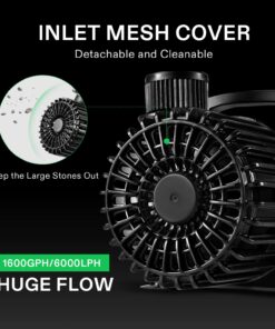 Alternative view of VIVOSUN 1600 GPH Submersible Water Pump, 100W Pond Pump, Ultra Quiet Aquarium Pump with 14FT. Lift Height for Pond, Waterfall, Fish Tank, Statuary, Hydroponic