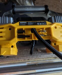 AstroAI Portable 160 PSI Heavy Duty Tire Inflator Pump with Screen, Dual Cylinders & Dual Motors, Dual Power Air Compressor for SUVs, RVs, ORVs, Trucks, Cars, Air Mattresses, etc., Auto Off, LED Light 1-yellow 29 71mA3oD4vkL