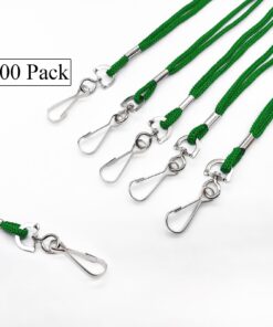HOSL 100 Pack Badge Lanyards Office Lanyard ID Card Lanyards Business Card Lanyards Students Lanyards Employee Lanyards Round 36" With Swivel Hook (Green) 100pack Green 8 71mAc1 rA7L