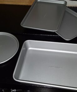 Farberware Bakeware Steel Nonstick Toaster Oven Pan Set, 4-Piece Baking Set, Gray Baking Sheet Set II 56 71mCe3qapCL