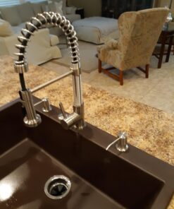 VIGO VG02001ST 19" H Edison Single-Handle with Pull-Down Sprayer Kitchen Faucet in Stainless Steel 36 71mCzkne8yL