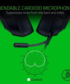 Razer Kraken X USB Ultralight Gaming Headset: 7.1 Surround Sound - Lightweight Frame - Green Logo Lighting - Integrated Audio Controls - Bendable Cardioid Microphone - for PC - Classic Black Green Lighting Only 28 71mDfYSNx1L