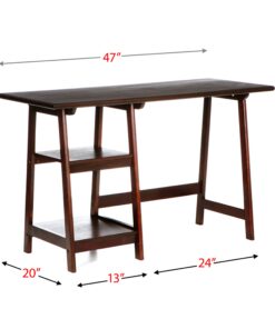 SEI Furniture Langston Spacious A Frame 2 Fixed Shelves Desk, Espresso 27 71mEEU8g1gL