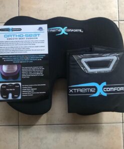 Xtreme Comforts Seat Cushion, Office Chair Cushions - Pack of 1 Padded Foam Cushion w/Handle for Desk, Wheelchair & Car Use - Back Support Pillow for Chair - Travel Bag Included Coccyx Coccyx Black 31 71mEKFMbyXL