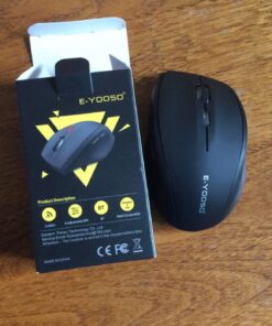 E-YOOSO Bluetooth Wireless Mouse, 3 Modes Bluetooth 5.0 & 3.0 Mouse 2.4GHz Ergonomic Wireless Optical Mouse with USB Nano Receiver, 5 Adjustable DPI Levels, 6 Buttons for Laptop, MacBook, iPad, PC Black(Bluetooth+Wireless) 61 71mEvuYBq6L