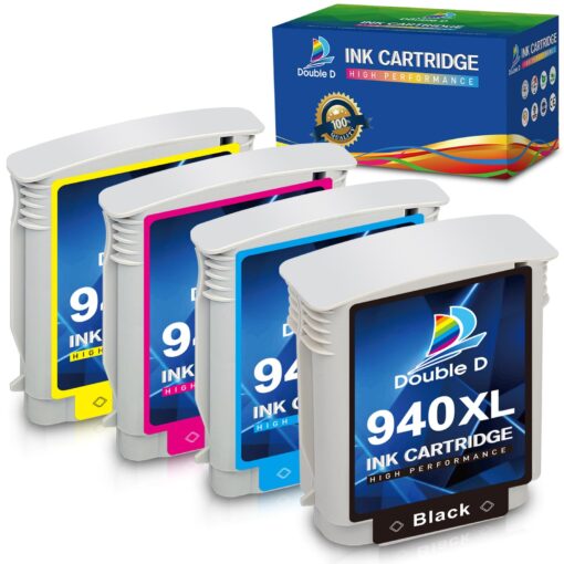 DOUBLE D Compatible Ink Cartridge Replacement for HP 940 940XL High Yield for HP Officejet Pro 8000 8500 8500A 8500A Plus Printer (BK/C/1M/1Y, 4 Pack)