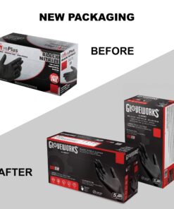 Alternative view of GLOVEWORKS Industrial Black Nitrile Gloves X-Large (Pack of 100)