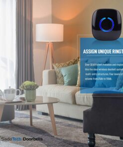 CROSSPOINT Extra Add-On Battery Free Plugin Receiver for the CROSSPOINT Expandable Wireless Doorbell Alert System, Model ER, Black 1 Add-On Crosspoint Receiver 12 71mFeNLgTTL