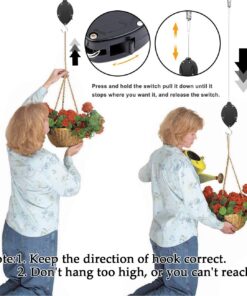 TIHOOD 2PCS Plant Pulley Retractable Hanger Hooks - Hanging Plants Garden Baskets Pots Bird Houses. 5ft Long & 55 lbs Weight Capacity 11 71mG3tA2AIL