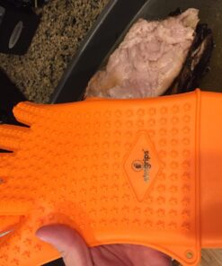 Jolly Green Products Ekogrips Premium Heat-Resistant BBQ Gloves for Cooking and Meat Handling, Kitchen Oven Gloves, Fireplace Accessory, Campfire Gloves, BBQ Mitt, Dishwashing Gloves (Orange, L/XL) Orange 36 71mGZFBxPtL