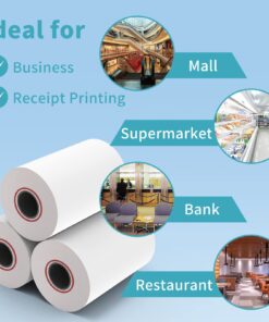 MFLABEL 10 Rolls Thermal Receipt Paper Rolls 3-1/8 x 230ft 3-1/8" x 230' 10 71mGyOsyyeL
