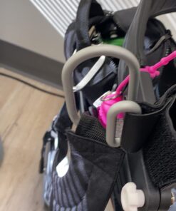 Think King Jumbo Swirly Hook for Strollers/Walkers, Brushed Aluminum/Black 30 71mH32 7dxL