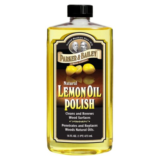 PARKER & BAILEY LEMON OIL POLISH - Natural Lemon Scented Wood Cleaner & Furniture Polish, Cleans, Renews, Restores & Rejuvenates Wood Surfaces, 16oz