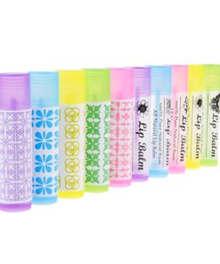 Lip Balm Container Tubes - 50-Pack (10x5 colors) - DIY - 3/16 Oz (5.5 ml) - Including 50 Writeable (10x5 colors) & 50 Printed Lip Balm Stickers - Twist Mechanism and a Cap - Empty - Make Lip Balm 33 71mHVre6rgL 1