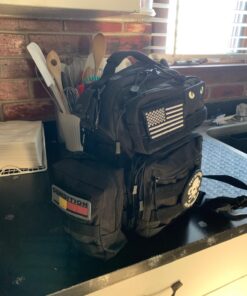 YDA Molle Pouch 2 Pack Tactical EDC Pouch Organizer for Tactical Backpack (Black+US Flag Patche) 26 71mHWt9en6L