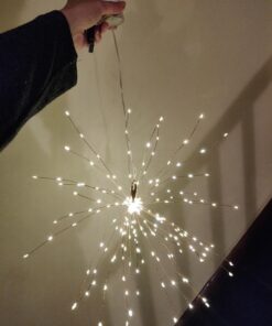 200LED Hanging Sphere Lights, Battery Operated Starburst Lights, 8 Modes Dimmable Remote Control, Waterproof Fairy Lights, Copper Wire Lights, Indoors Outdoors Christmas Decoration (Warm White) 1 Pack Warm White 31 71mHYRz22IL