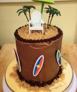 DecoSet® Beach Chair and Umbrella Tropical Beach Cake Decoration, 6 Piece Cake Topper Set, Palm Trees, Deck Chair, Beach Umbrella, Sand Castle and Bucket, Food Safe, Beach Chair & Umbrella DecoSet 31 71mHhRz2hlL 2