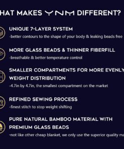 YnM Bamboo Weighted Blanket — 100% Cooling Bamboo Viscose Oeko-Tex Certified Material with Premium Glass Beads (Blue Grey, 60''x80'' 20lbs), Suit for One Person(~190lb) Use on Queen/King Bed Bamboo 60 in x 80 in 20 lb Blue Grey丨bamboo丨original 9 71mIWxfdzqS