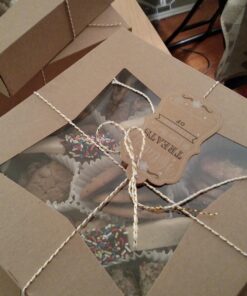 MT Products Kraft Pie Boxes with Window - Size of 10" X 10" X 2.5" - (15 Pieces) Easy Auto Pop-Up Bakery Boxes - Perfect for Donuts, Muffins, and, Cookies - Made in the USA 17 71mImuQPWyL