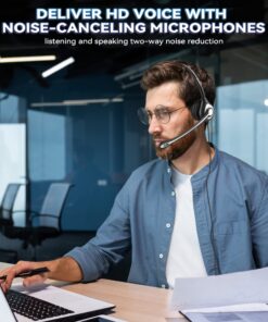 Wantek Corded Telephone Headset Mono w/Noise Canceling Mic for Avaya Aastra Allworx Adtran Alcatel Lucent AltiGen Comdial Digium Gigaset InterTel Mitel Plantronics MiVoice Landline Deskphones(F600S1) Monaural F600S1 18 71mJ0Y7VwBL