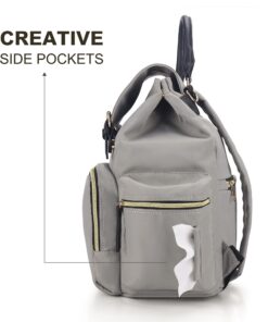 VS VOGSHOW Diaper Bag Backpack, Multifunction Stylish Travel Baby Bag Backpack with Crossbody Strap, Maternity Nappy Bag Gray 61 71mJ0biGzpL