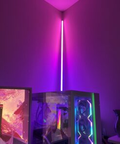 Govee RGBIC Floor Lamp, LED Corner Lamp Works with Alexa, Smart Modern Floor Lamp with Music Sync and 16 Million DIY Colors, Color Changing Standing Lamp for Christmas Bedroom Living Room Silver 24 71mKQoYAzL