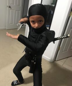 Morph Kids Ninja Costume for Boys, Ninja Costumes for Boys, Kid Ninja Costume for Boy, Boys Ninja Halloween Costumes for Boys Medium Black 15 71mKwK5unoL