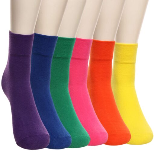 Yoicy 6Pairs Womens Cotton Color socks - Soft Casual Candy Color Crew Cut Socks for Womens Girls Medium C1-candy Color 6pairs(hits at/Below the Calf)