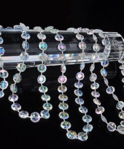 KUPOO 99 ft Clear Crystal Like Beads by The roll - Wedding Decorations (Colorful) 23 71mL98 Hy5L